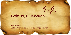 Iványi Jeromos névjegykártya